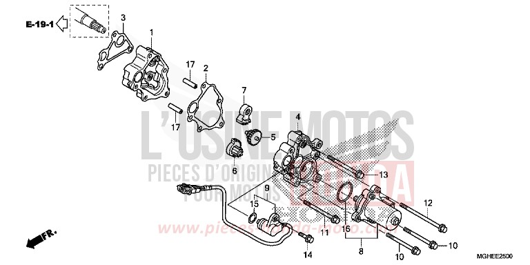 REDUCTION GEAR for VFR1200X Dual Clutch MAT PEARL GLARE WHITE (NHB54) from 2014